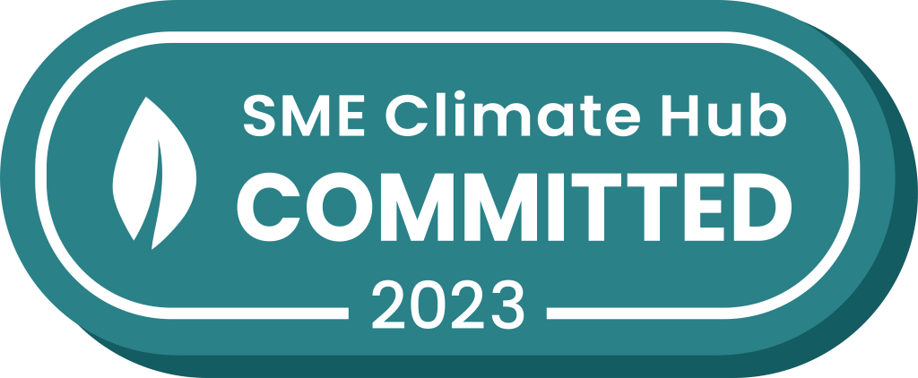 A teal SME Climate Hub Logo.