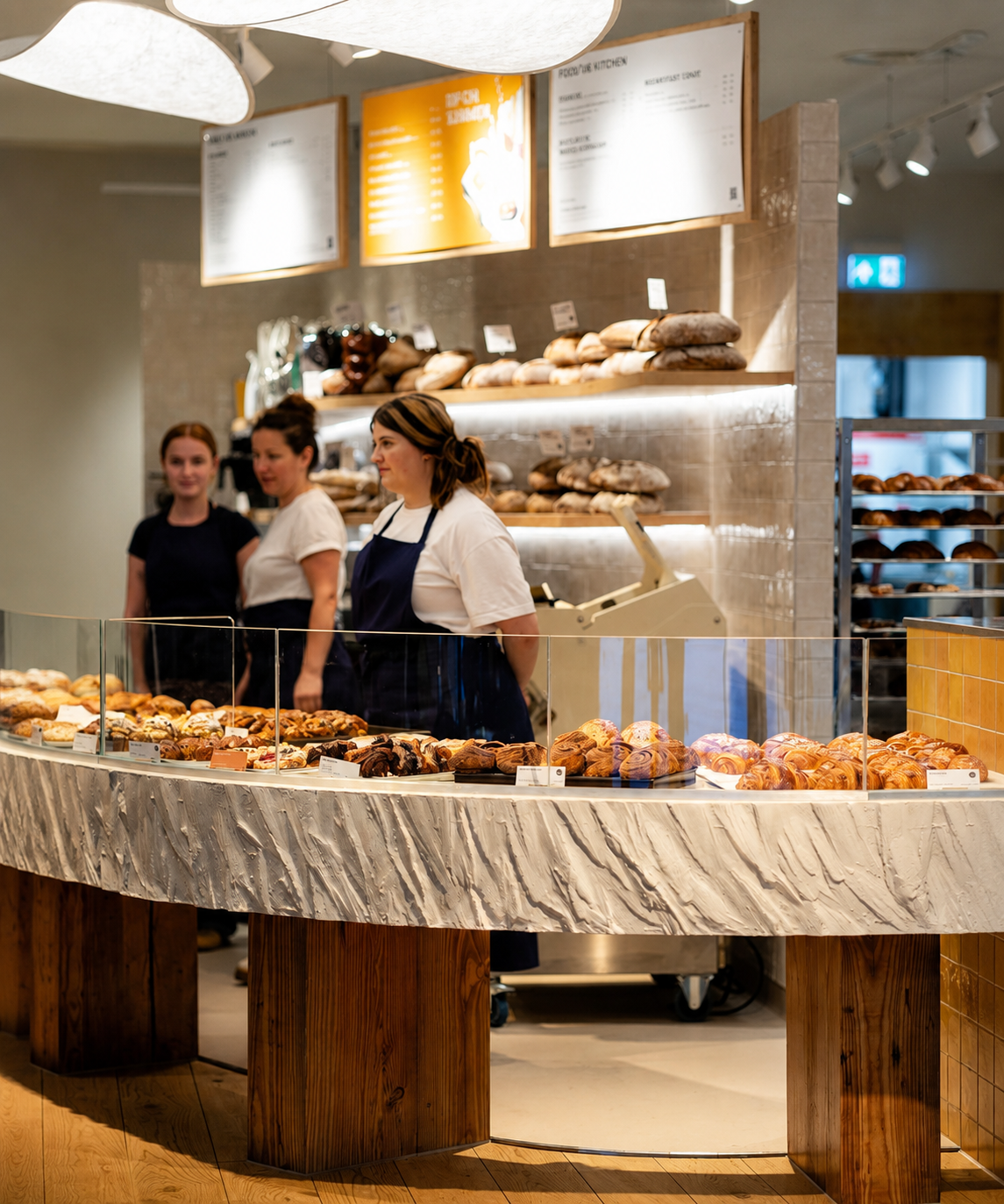 Reclaimed timber legs for GAIL’s Bakery display counter